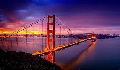 golden gate bridge at sunset