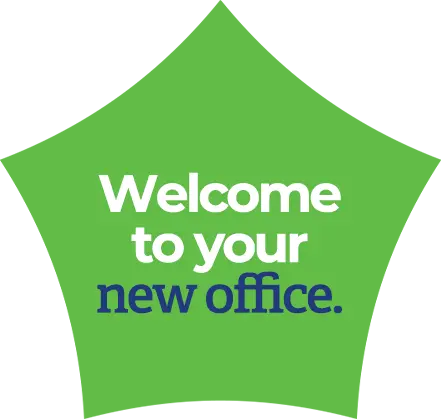 icon with copy reading welcome to your new office