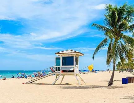 beach and life guard tower